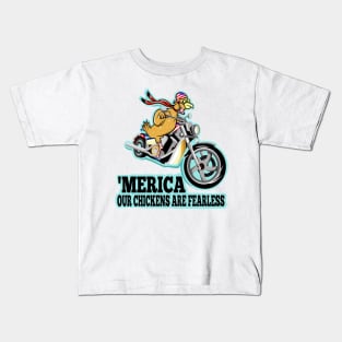 'Merica Chicken Motorcycle Kids T-Shirt